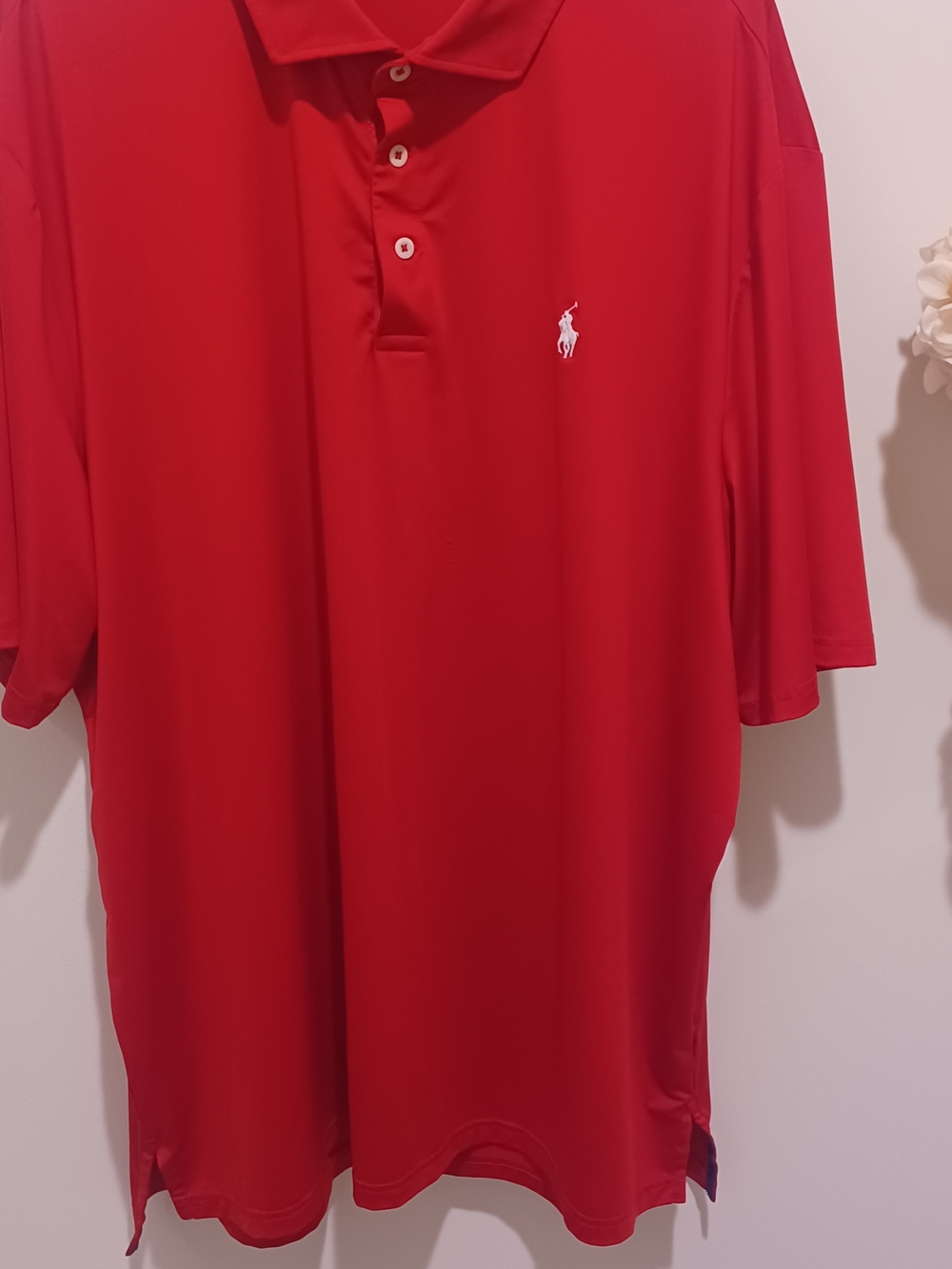 Ralph Lauren Men's Red Polo with White Pony Logo